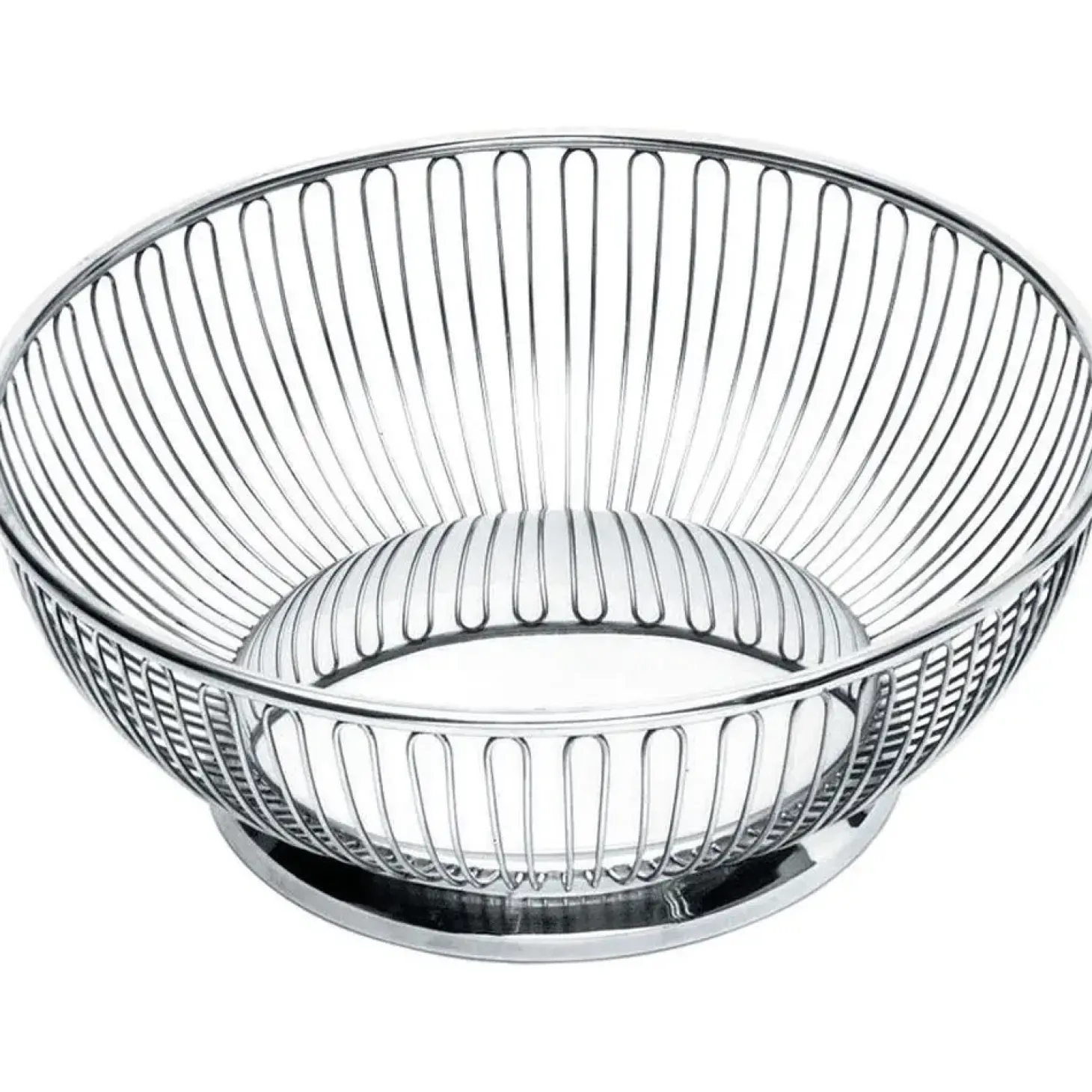 Alessi - rund basket i poleret stål - Frugtskål Ø15 cm