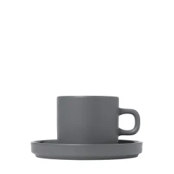 Blomus - Set of 2 Coffee Cups, 4 pcs. - Pewter - PILAR