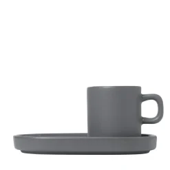 Blomus - Set of 2 Espresso Mugs - Pewter - PILAR