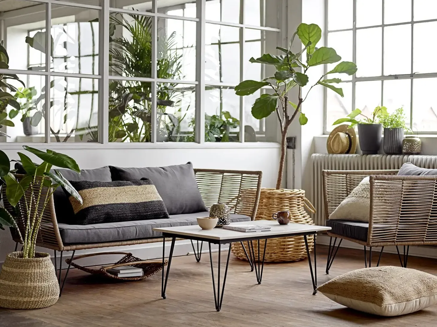 Bloomingville - Mundo sofabord - grå beton - 90 cm x 60 cm