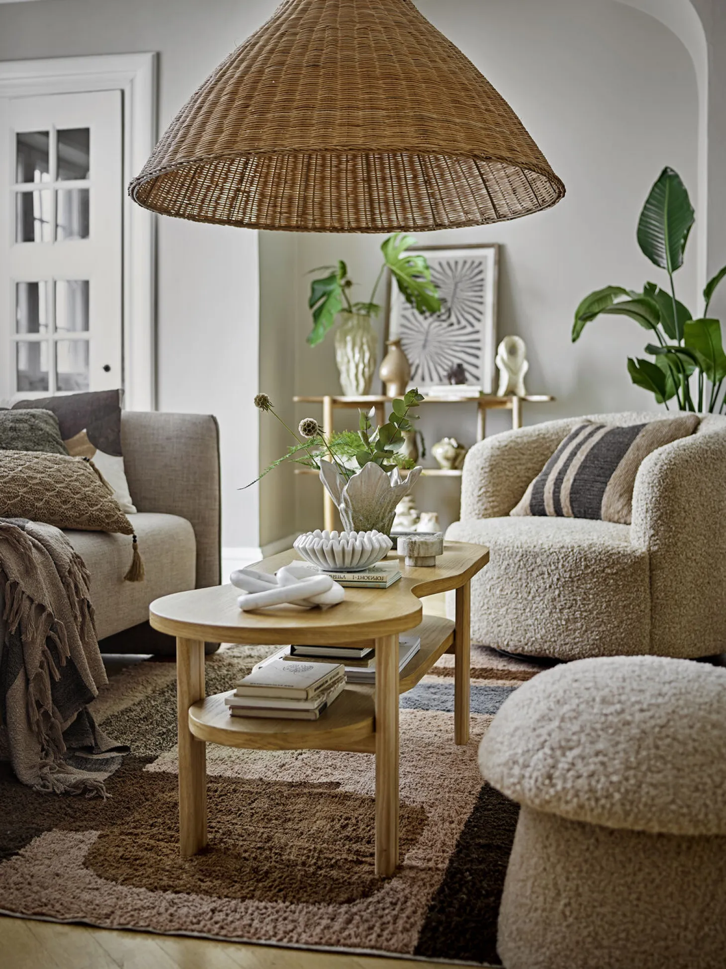 Bloomingville - Bocca Puf, Natur, Polyester