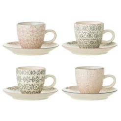 Bloomingville - Cécile Espresso Kop & Underkop,Rose,Stentøj - Sæt af 4 stk./Pris pr. stk.