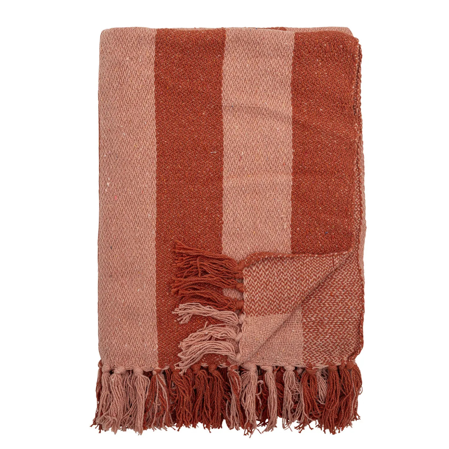 Bloomingville - Frello Plaid, Orange, Genanvendt Bomuld
