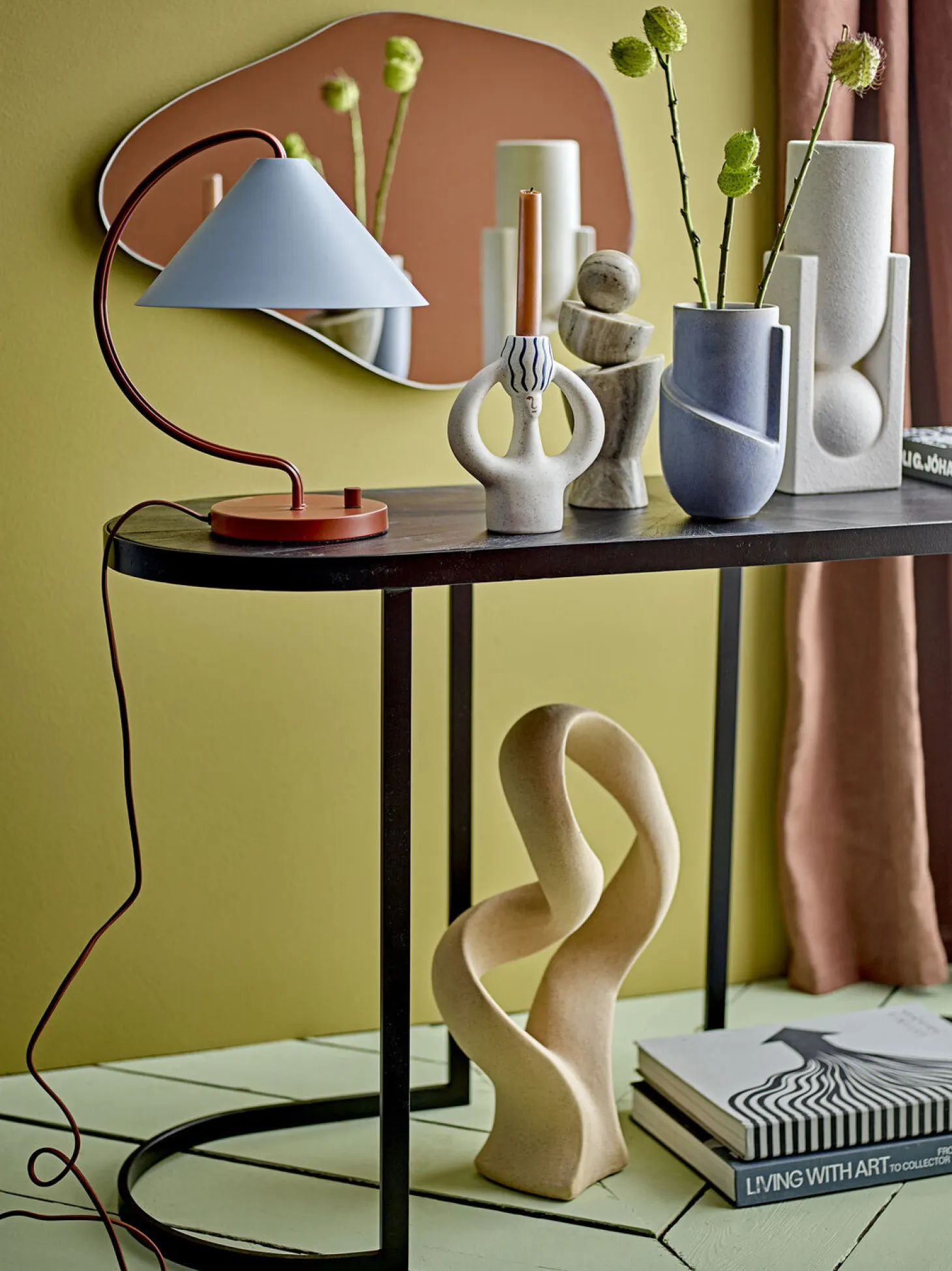 Bloomingville - Norbert Vase, Blå, Stentøj