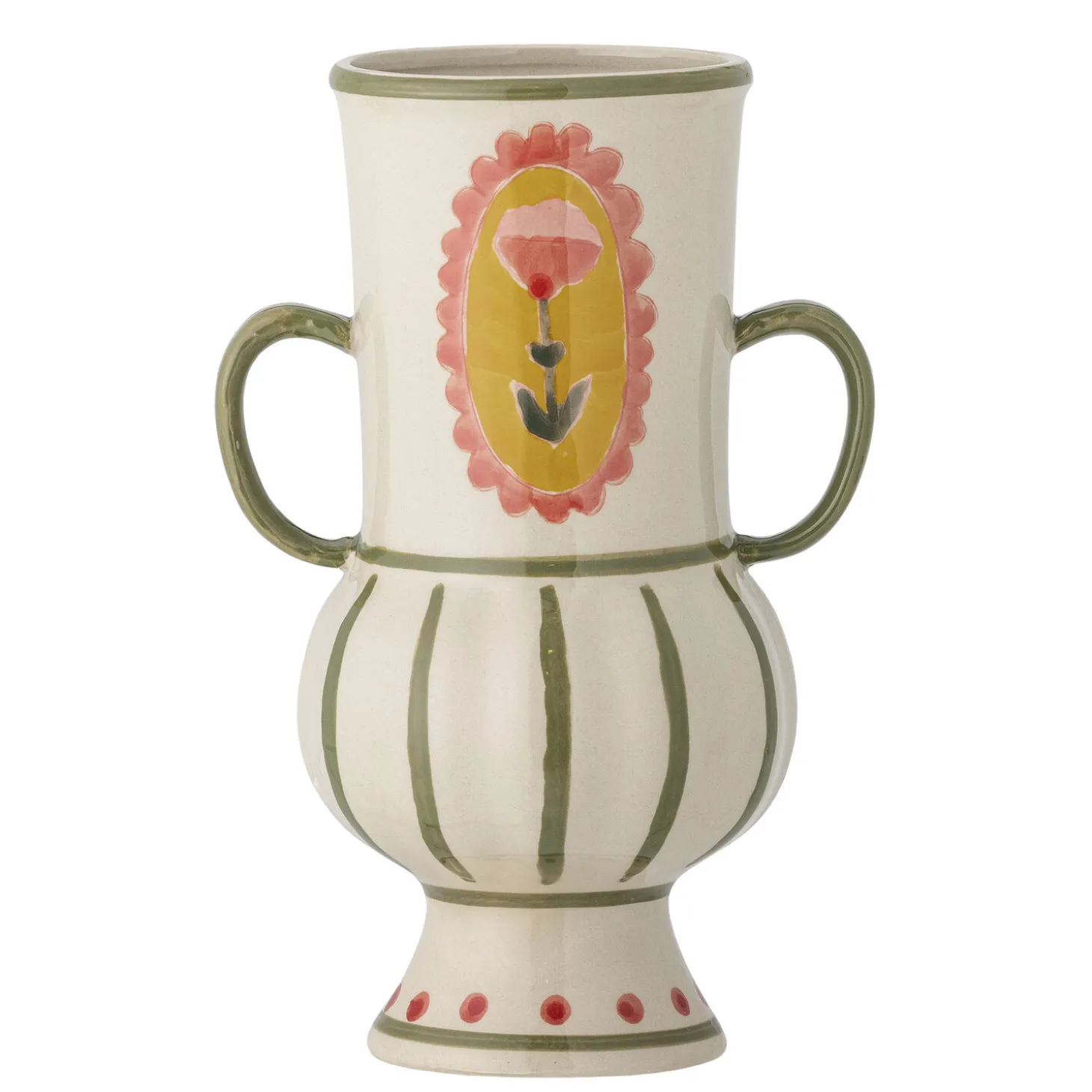 Bloomingville - Odina Vase, Grøn, Stentøj