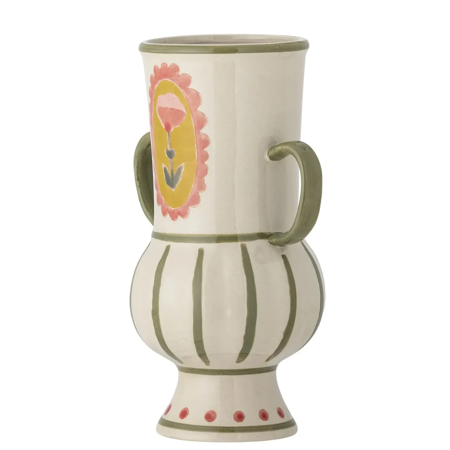 Bloomingville - Odina Vase, Grøn, Stentøj