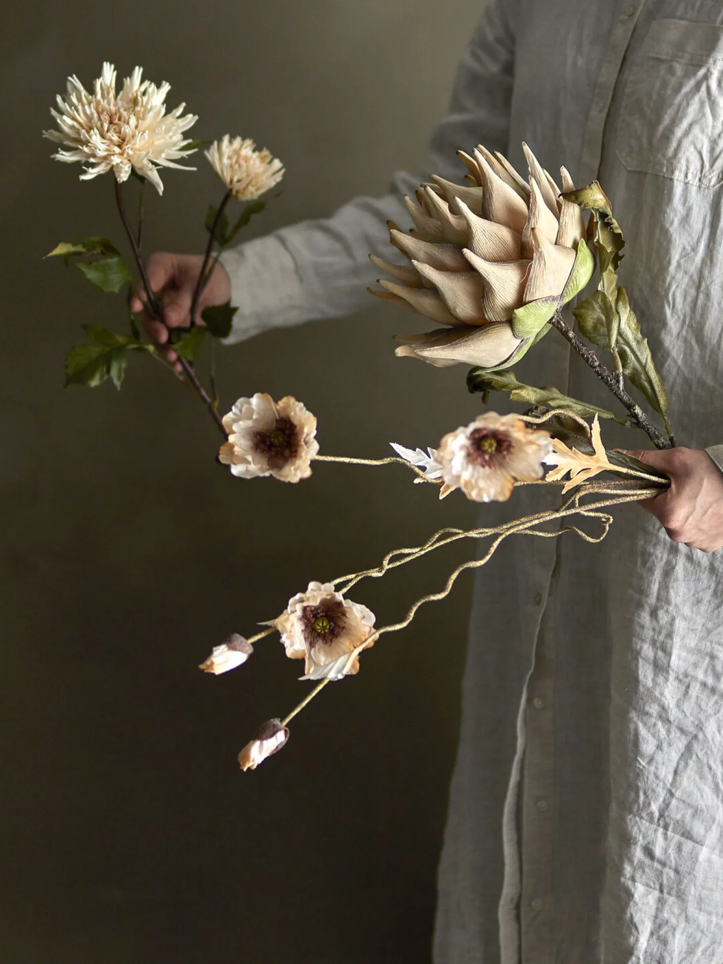 Bloomingville - Protea Kunstig stilk - Natur