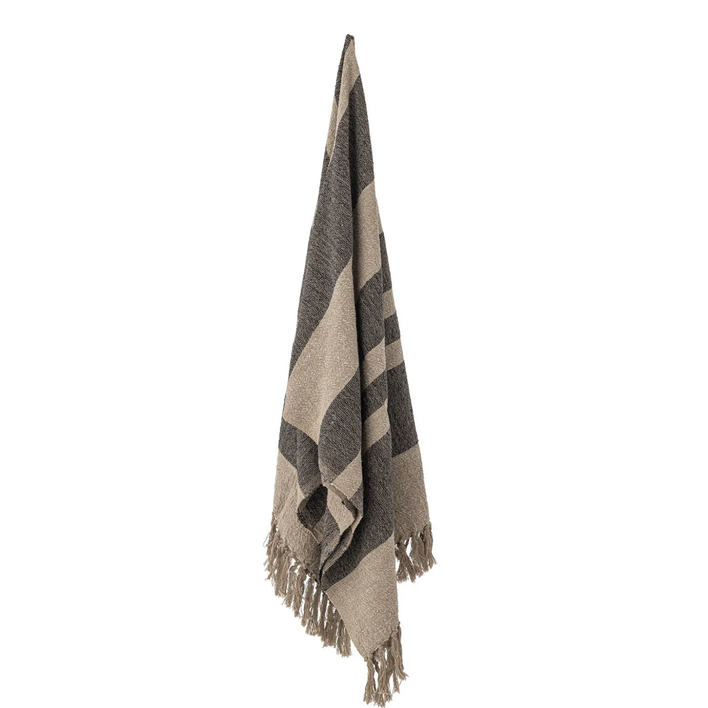 Bloomingville - Temi Plaid, Sort, Genanvendt Bomuld