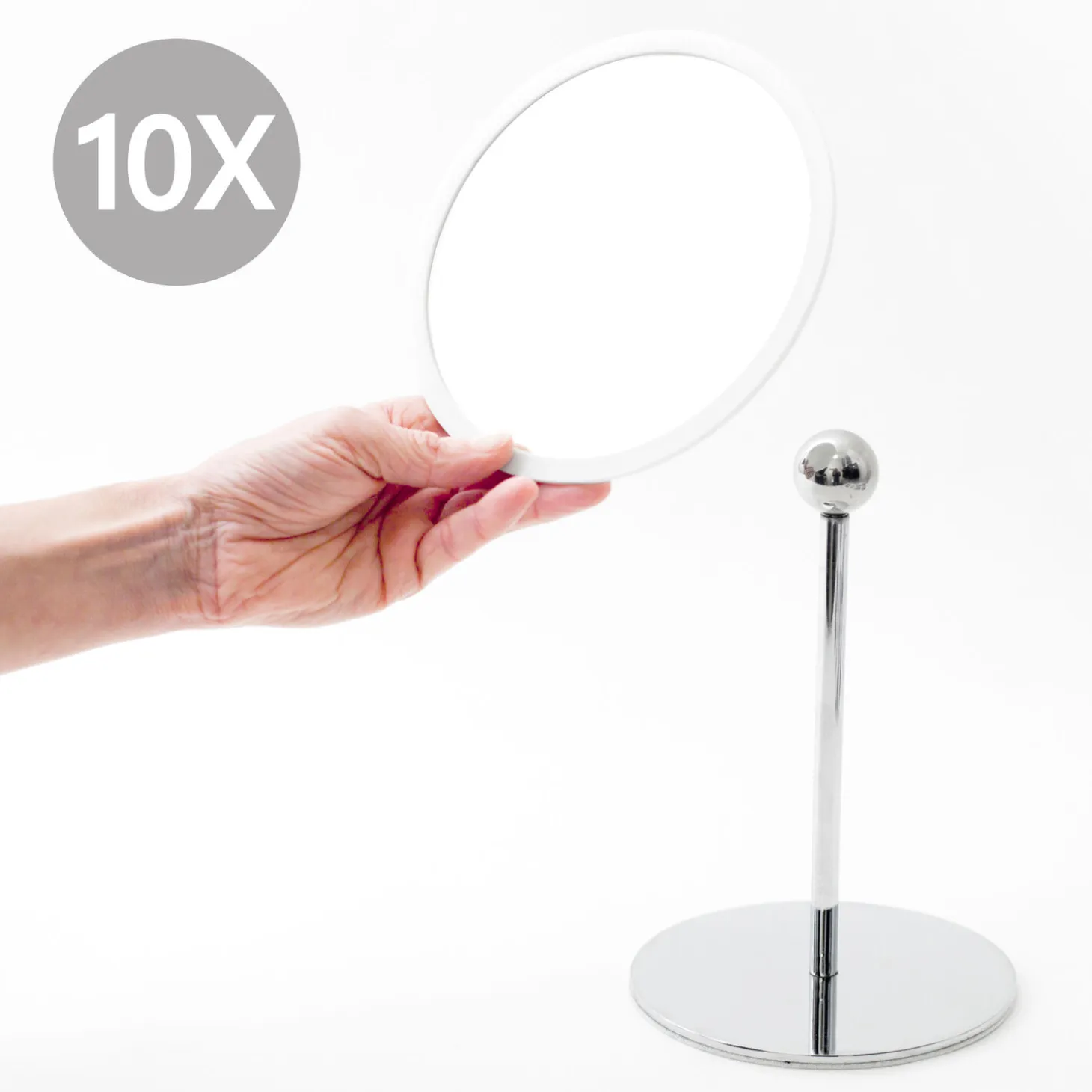 Bosign - Aftageligt Make-up spejl X10 - Bordmodel - Hvid