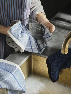 Broste Copenhagen - Forklæde "Stripes" - Caramel Brown/Serenity Light Blue