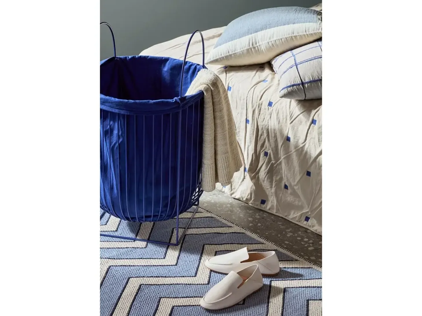 Broste Copenhagen - Pudebetræk - Tove - Baja Blue - W60 x L60 cm