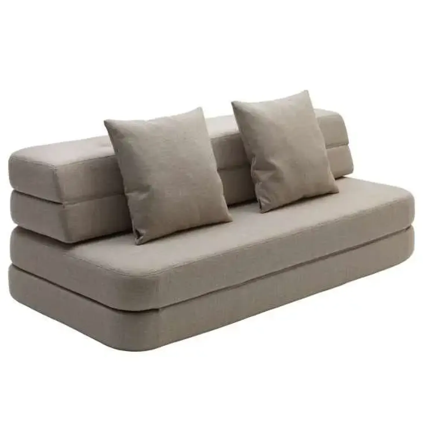By KlipKlap - KK 3 Fold sofa XL 140 cm - Beige med sandfarvet knapper
