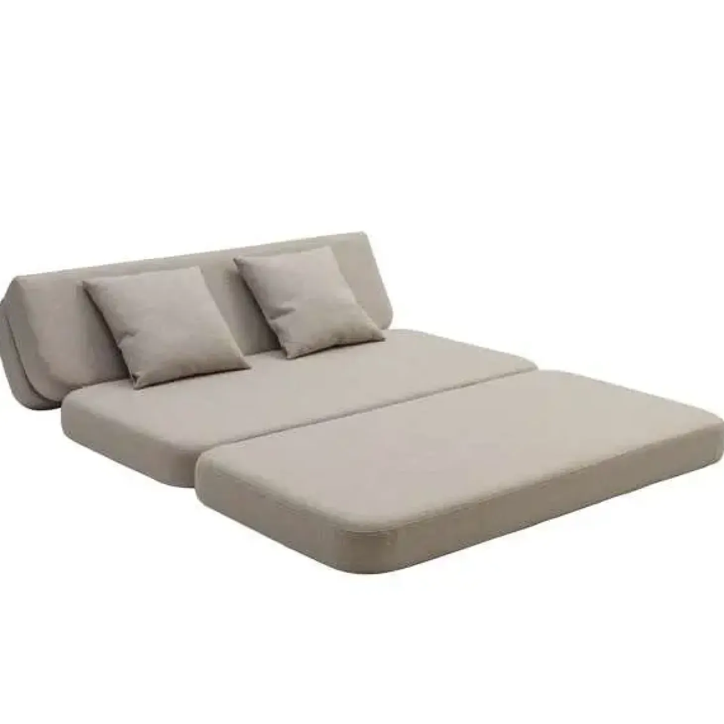 By KlipKlap - KK 3 Fold sofa XL 140 cm - Beige med sandfarvet knapper
