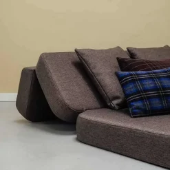 By KlipKlap - KK 3 Fold sofa 120 cm - Brun med sand knapper