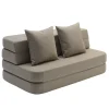 By KlipKlap - KK 3 Fold Sofa 120cm - Sand med sand farvet knapper