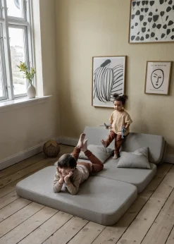 By KlipKlap - KK 3 Fold Sofa 120cm - Sand med sand farvet knapper