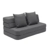 By KlipKlap - KK 3 Fold sofa 120 cm - Blågrå med grå knapper