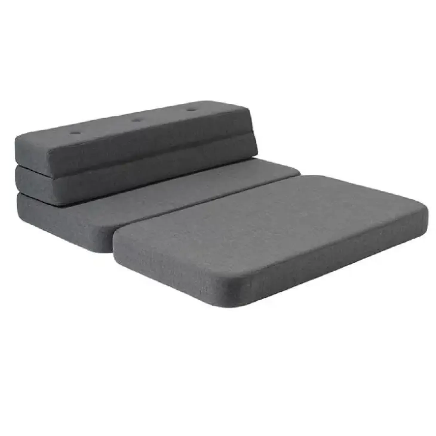 By KlipKlap - KK 3 Fold sofa 120 cm - Blågrå med grå knapper
