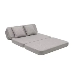 By KlipKlap - KK 3 Fold sofa XL 140 cm - Multigrå med grå knapper