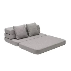 By KlipKlap - KK 3 Fold sofa 120 cm - Grå med grå knapper