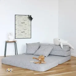 By KlipKlap - KK 3 Fold sofa 120 cm - Grå med grå knapper
