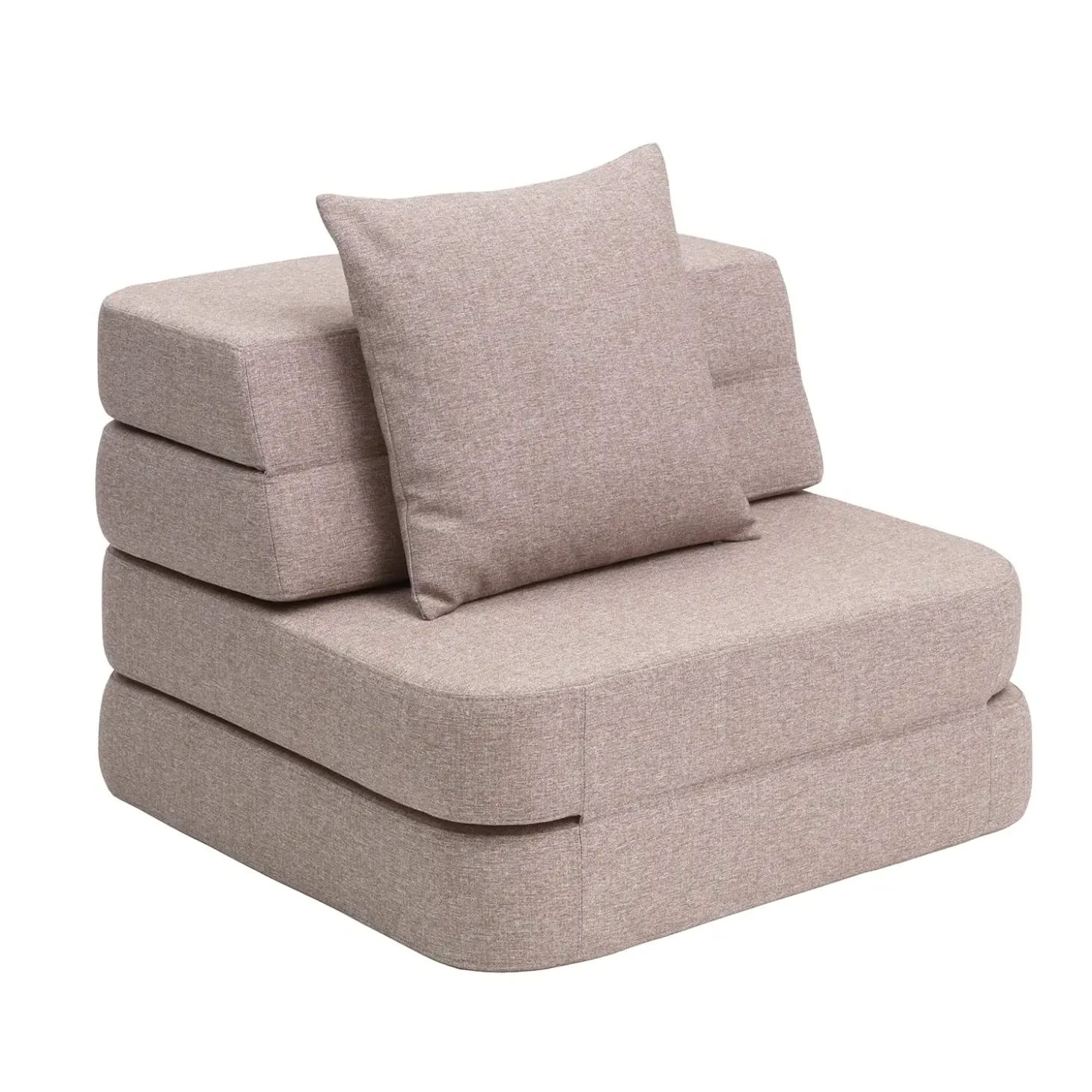 by KlipKlap - Sofa - KK 3 Fold Sofa Single Soft - Soft Rose w. Rose - Rosa
