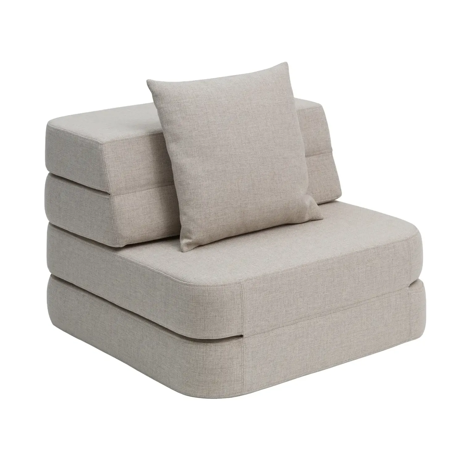 by KlipKlap - Sofa - KK 3 Fold Sofa Single Soft - Beige w. Sand