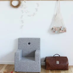 By KlipKlap børnestol - KK Kids chair XL - Multi grå med grå knap