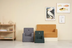By KlipKlap børnestol - KK Kids chair XL - Blågrå med grå knap