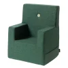 By KlipKlap børnestol - KK Kids chair XL - Dyb grøn med lysegrøn knap