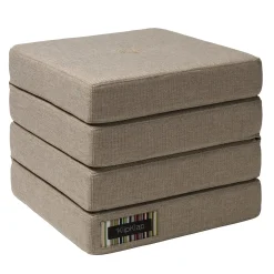 By KlipKlap madras - KK 4 fold - Sandfarvet med sand knapper