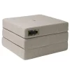 By KlipKlap madras - KK 3 fold single - Beige med sandfarvet knapper