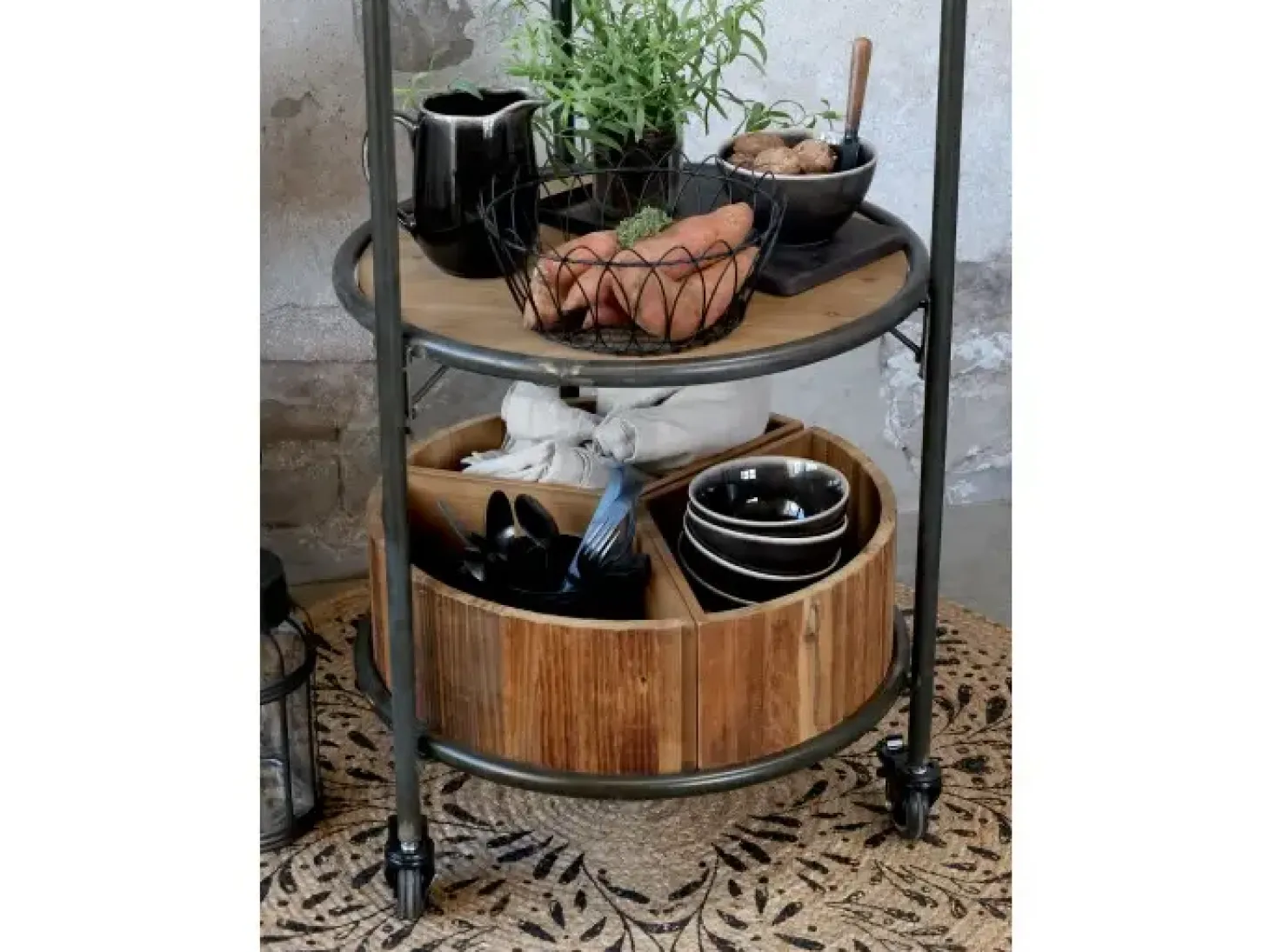 Chic Antigue - Kurv - fil de fer - Sort - Ø 27 cm