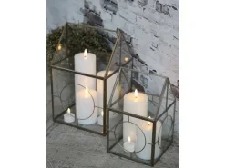 Chic Antique - Bloklys LED inkl. batteri - Hvid (H:10 cm)