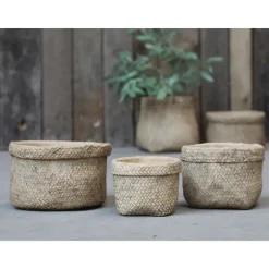 Chic Antique - Corte skjulere med flettede mønster lavet i cement (Ø13 cm)
