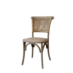 Chic Antique - Fransk spisebordsstol med flet - Natur