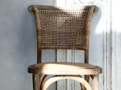 Chic Antique - Fransk spisebordsstol med flet - Natur