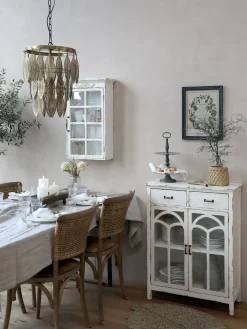 Chic Antique - Fransk spisebordsstol med flet - Natur