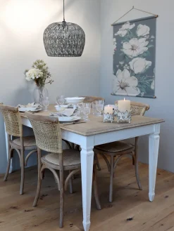 Chic Antique - Fransk spisebordsstol med flet - Natur