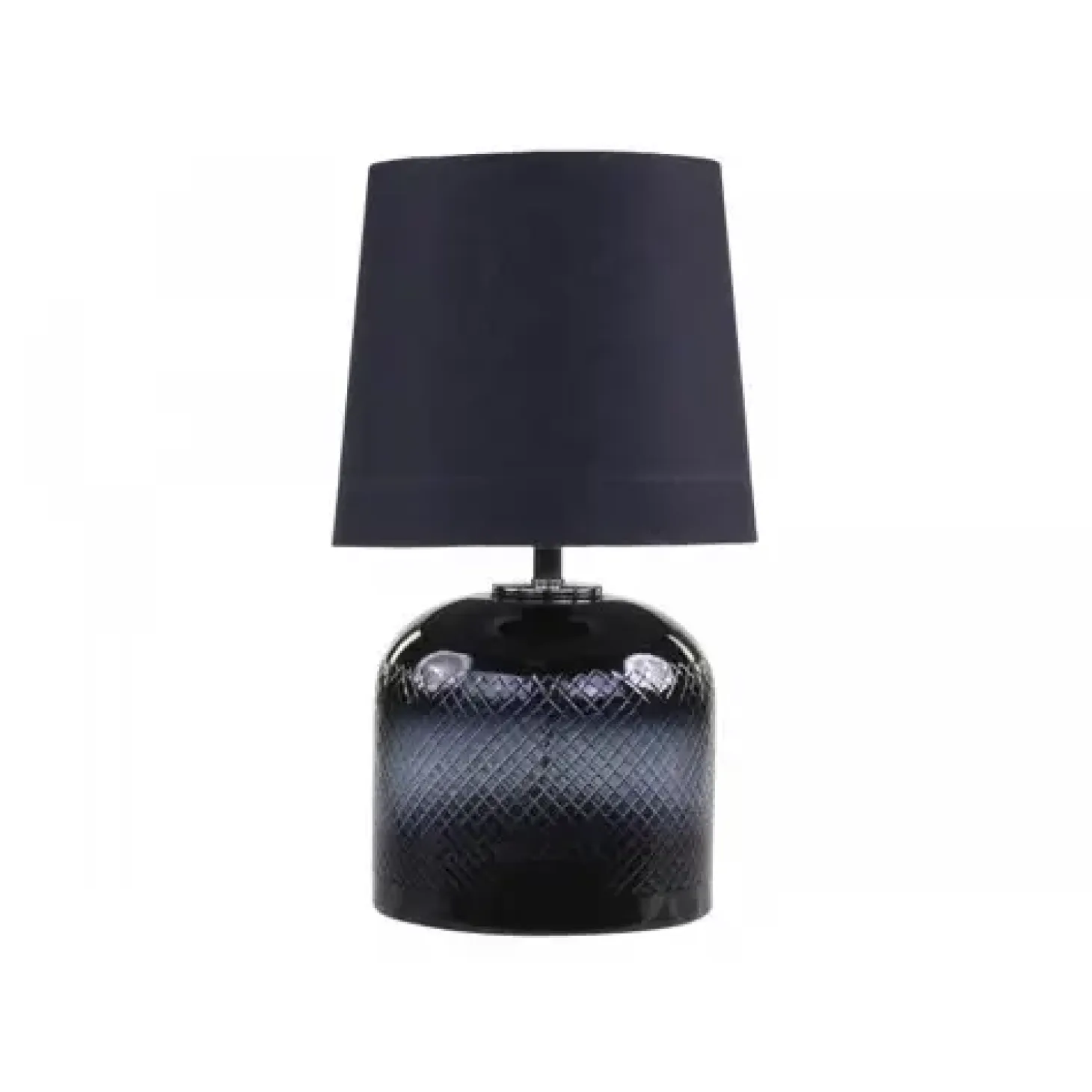 Chic Antique - Lampe i smoked glas med slibninger - Ø25,5