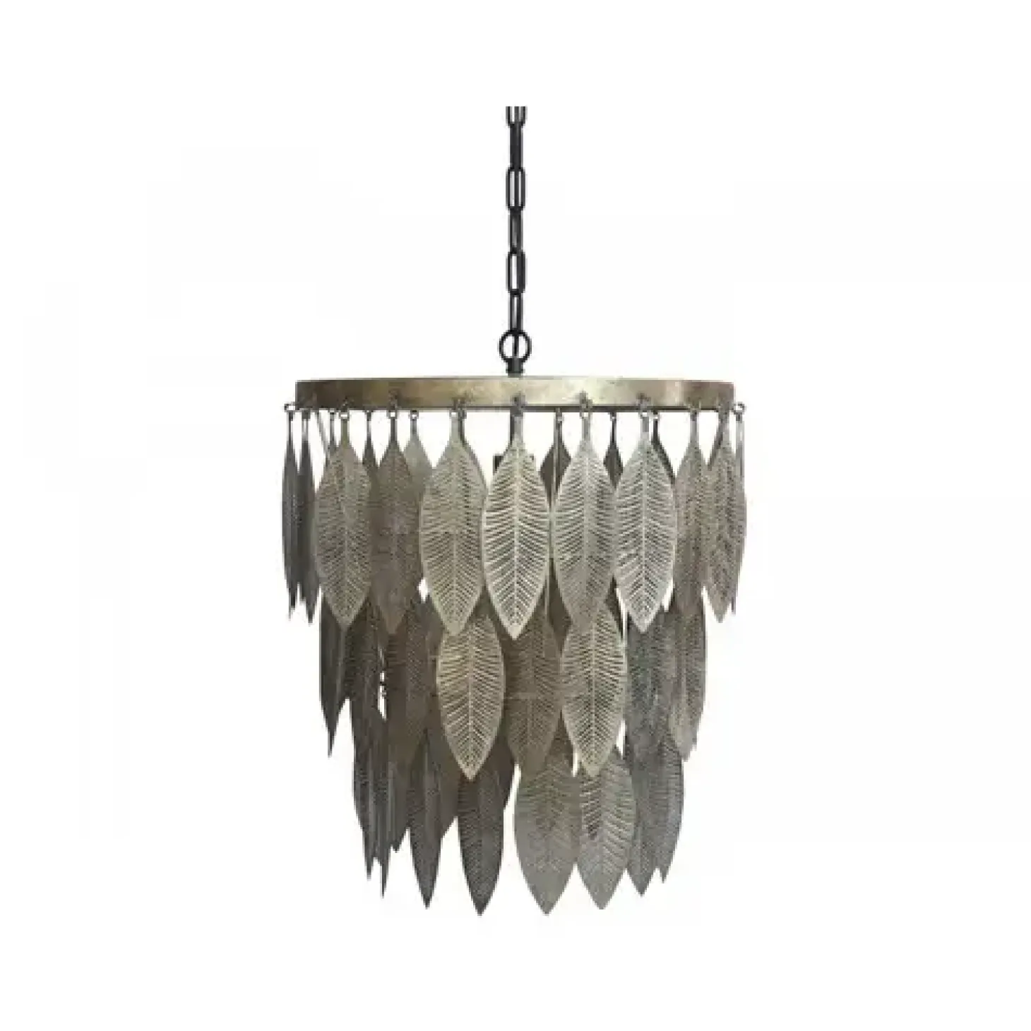 Chic Antique - Lampe med metal dekoration - antique messing - Ø47
