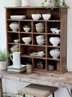 Chic Antique - Skåle - Arés Latteskål m. mønster - Sæt af 5 stk. - Grøn / Oliven