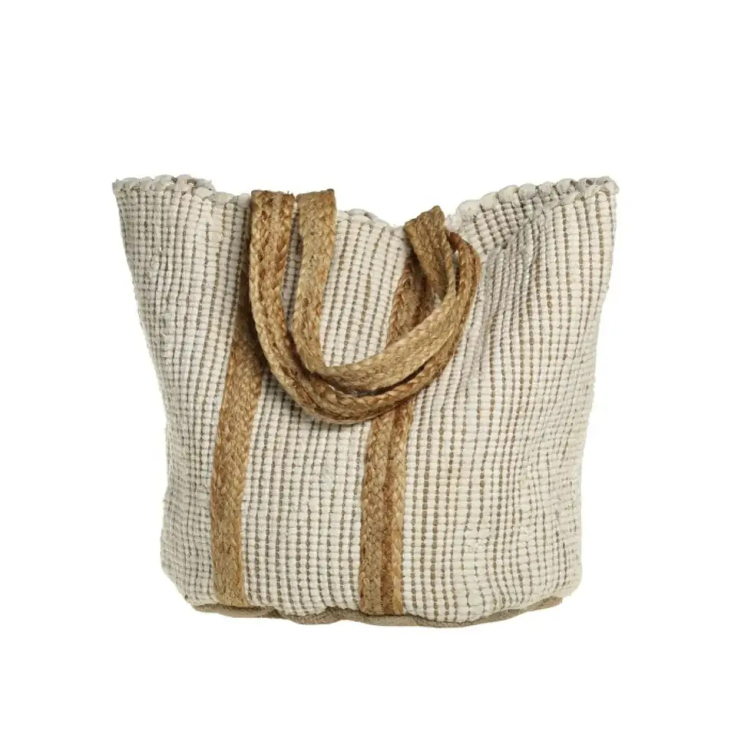 Chic Antique - Strandtaske i genbrugsgarn - 60 x 40 x 30 - Hvid