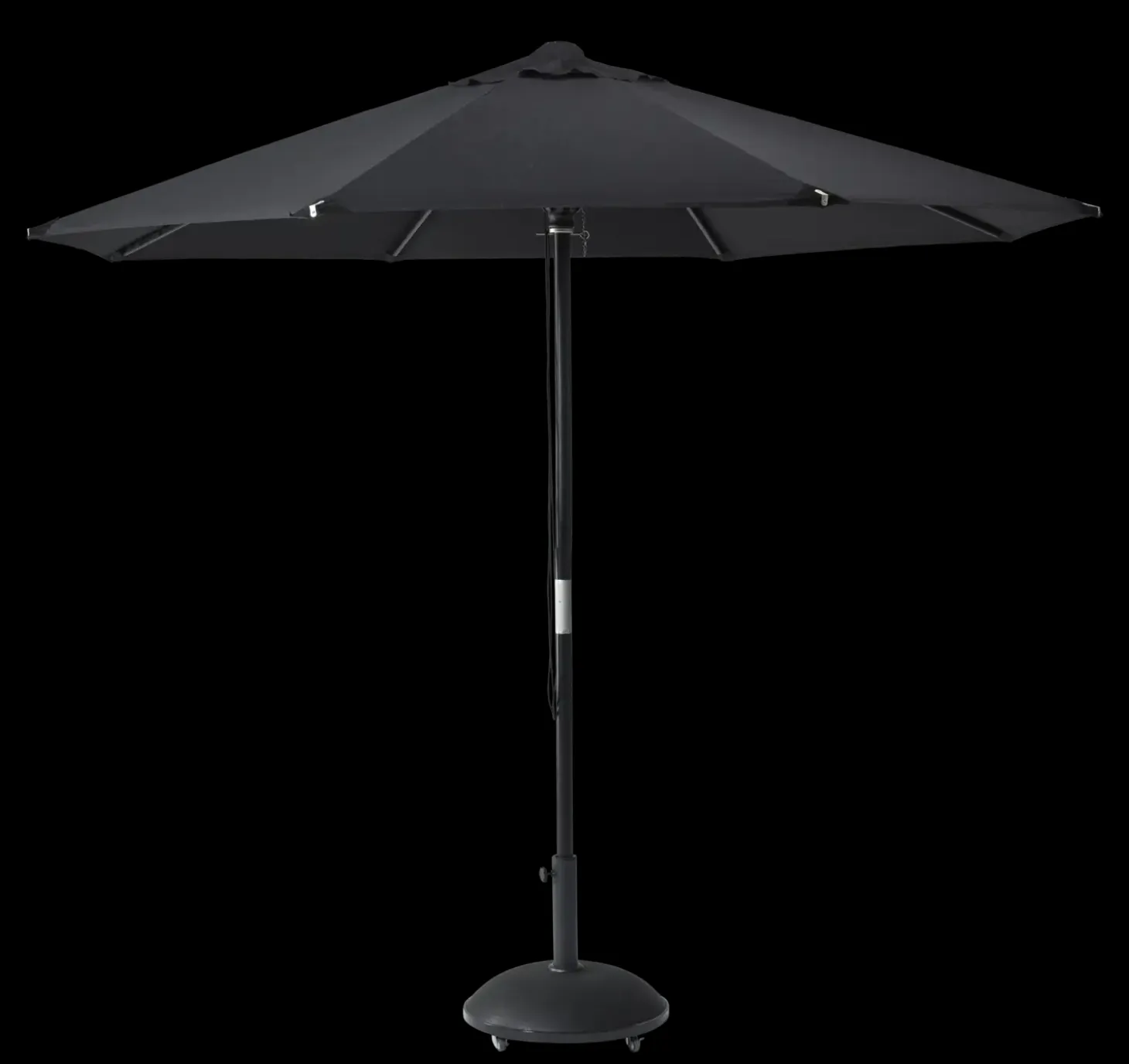 Cinas - Capri/Nero -Ø3m sort stok, sort polyesterdug