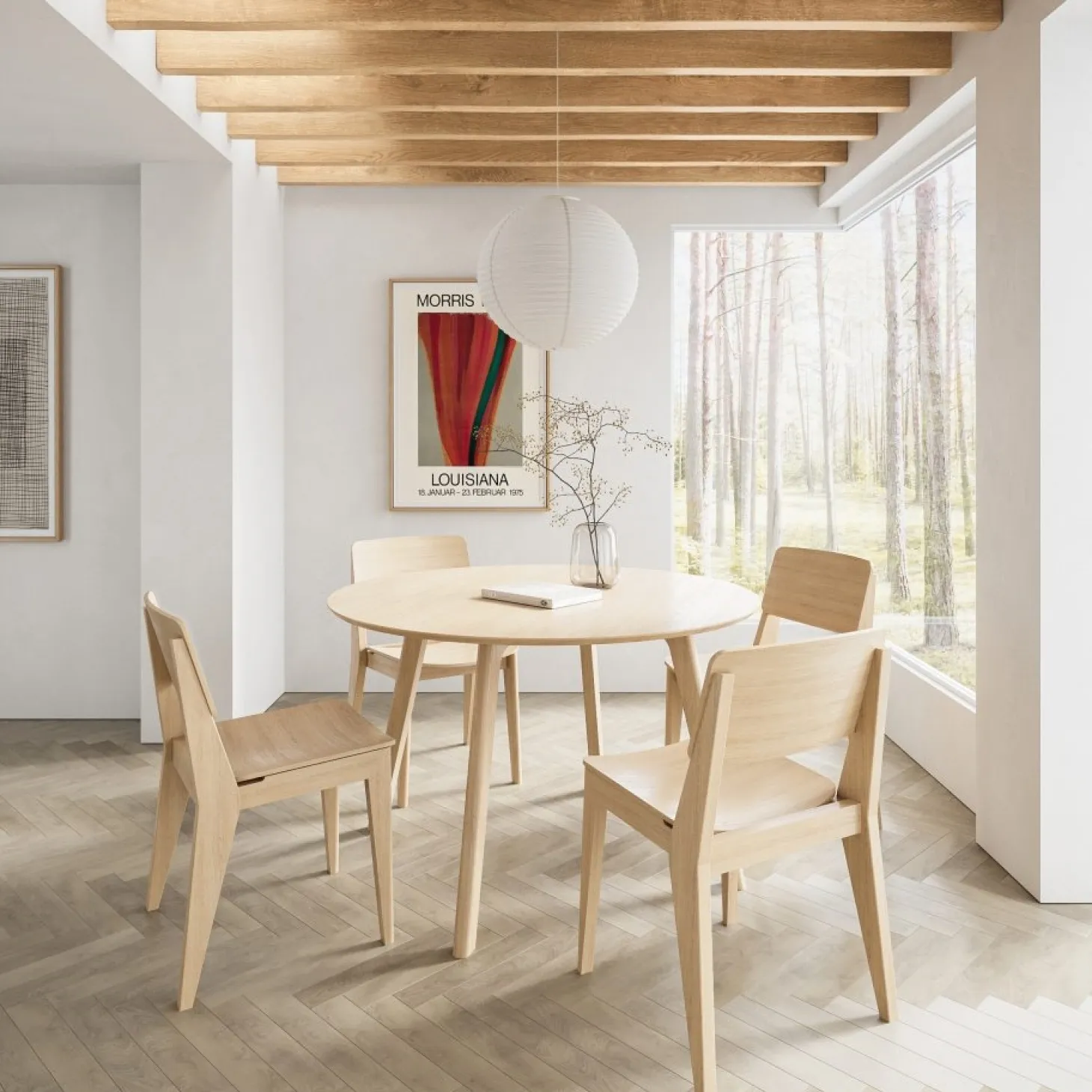 Cinas - Elvo - spisebord i bambus - Ø120 cm