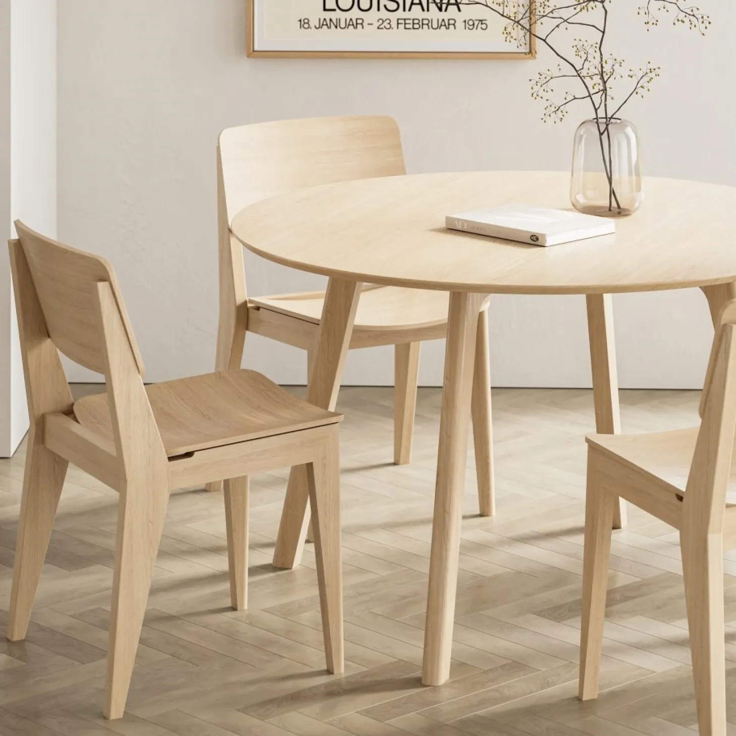 Cinas - Elvo - spisebord i bambus - Ø120 cm