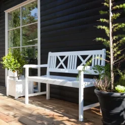 Cinas - Havebænk - Rosenborg bænk 120x59cm hvid mahogni