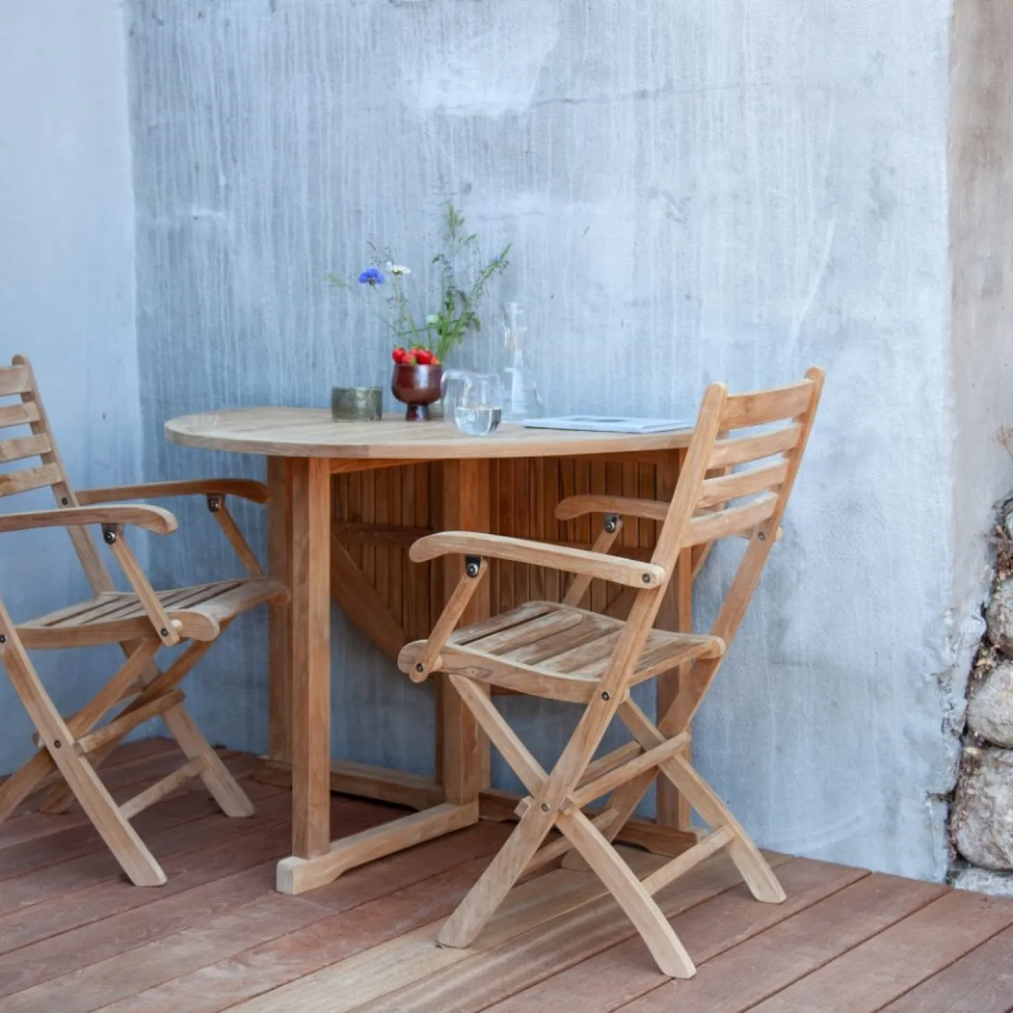 Cinas - Havebord - Butterfly bord rundt Ø110cm teak