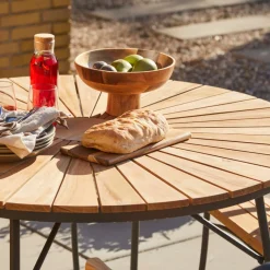 Cinas - Havebord - Ellen bord Ø110cm antracit/teak