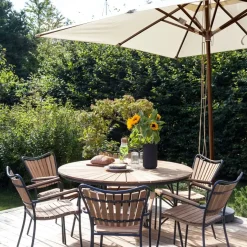Cinas - Havebord - Ellen bord Ø150cm antracit/teak